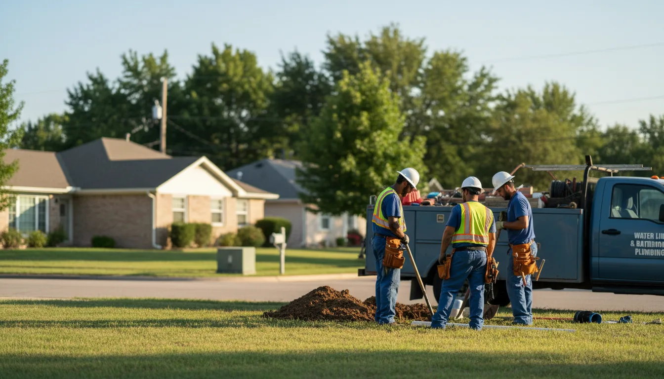 Residential water line and bathroom plumbing service in Weir, TX
